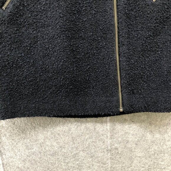 Joie Wool Blend Boucle Mini Skirt Womens XS Black Zip Front Moto Tweed - Picture 4 of 9